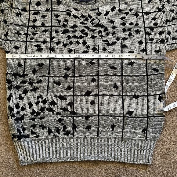 VTG Barnaby Crew Neck Sweater Geometric Black Gray Long Sleeve - Mens Size Med - Picture 7 of 8